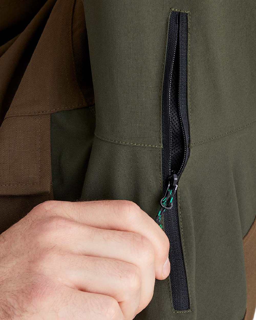 Bark Deep Forest Coloured Ridgeline Mens Cambrian Smock on white background #colour_bark-deep-forest