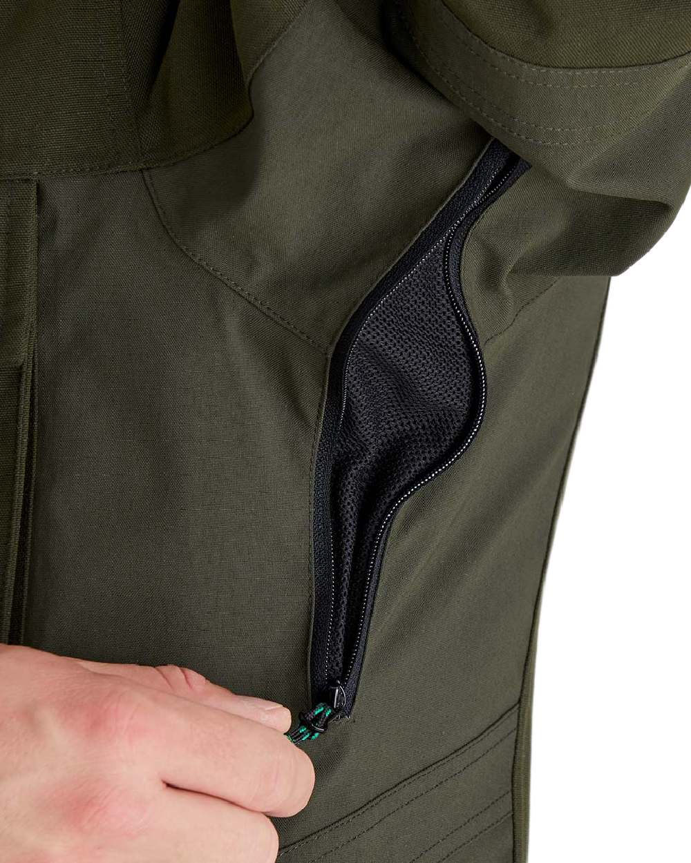 Deep Forest Coloured Ridgeline Mens Cambrian Smock on white background #colour_deep-forest