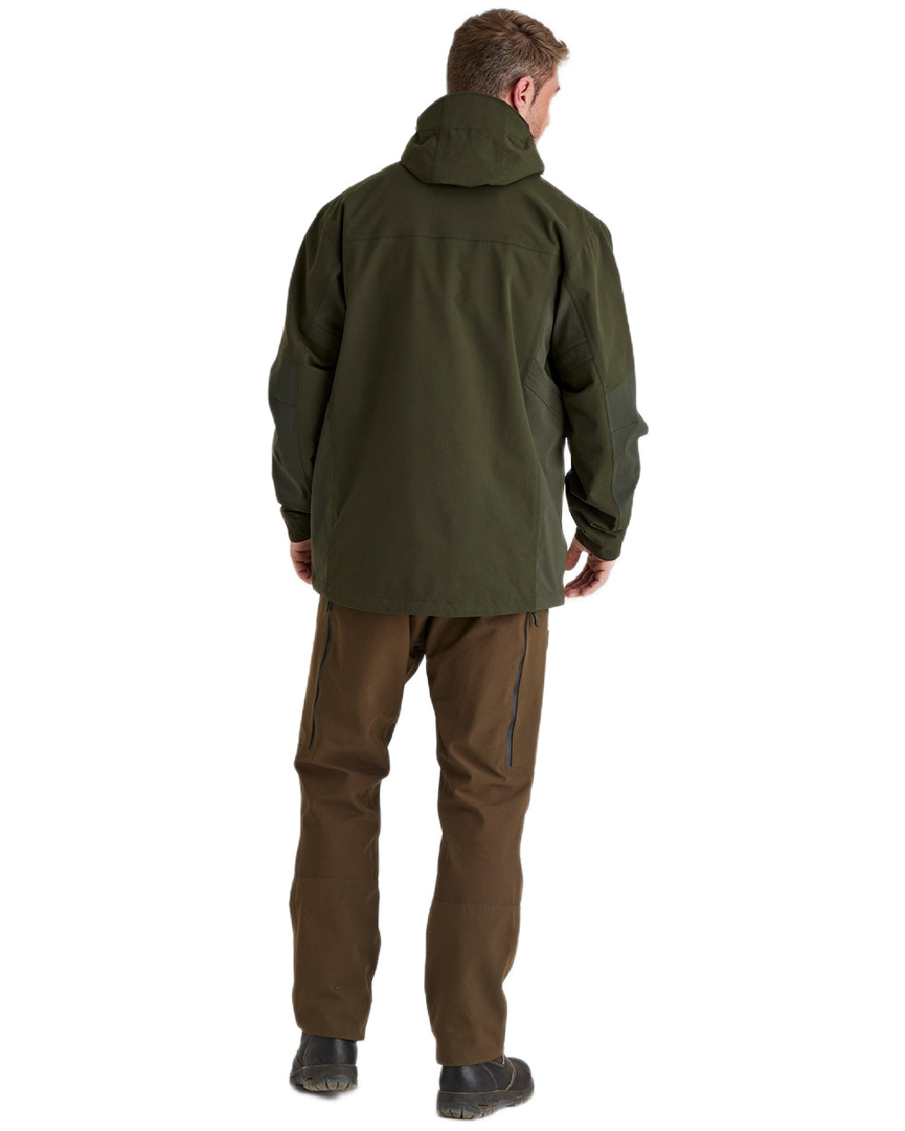 Deep Forest Coloured Ridgeline Mens Cambrian Smock on white background #colour_deep-forest