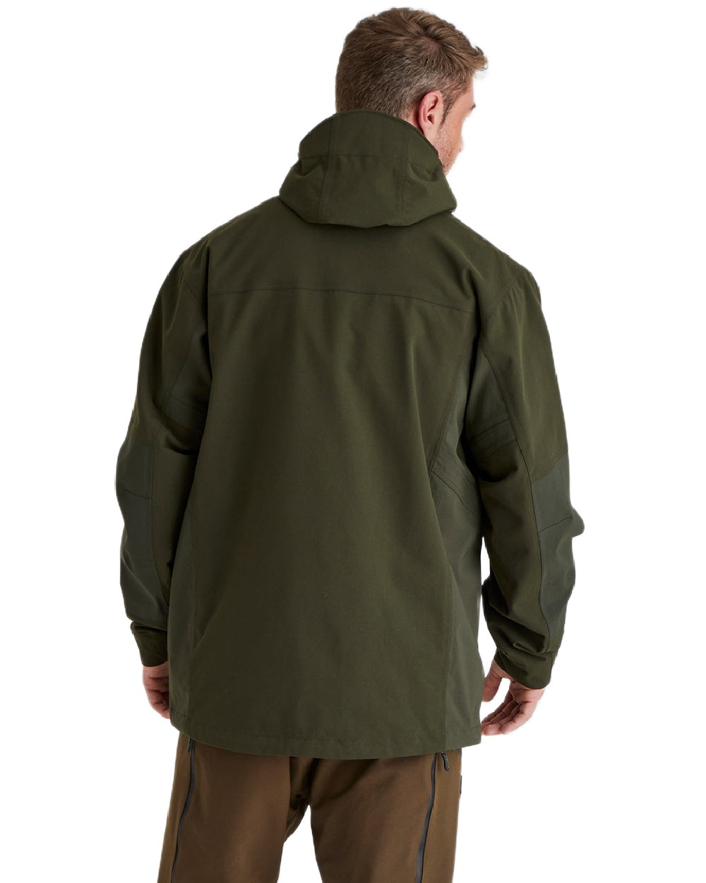 Deep Forest Coloured Ridgeline Mens Cambrian Smock on white background #colour_deep-forest
