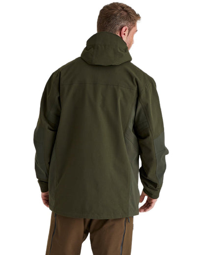 Deep Forest Coloured Ridgeline Mens Cambrian Smock on white background #colour_deep-forest