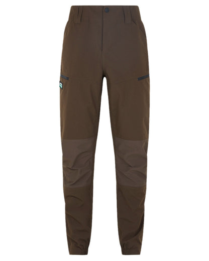 Bark coloured Ridgeline Mens Cambrian Trousers on white background #colour_bark