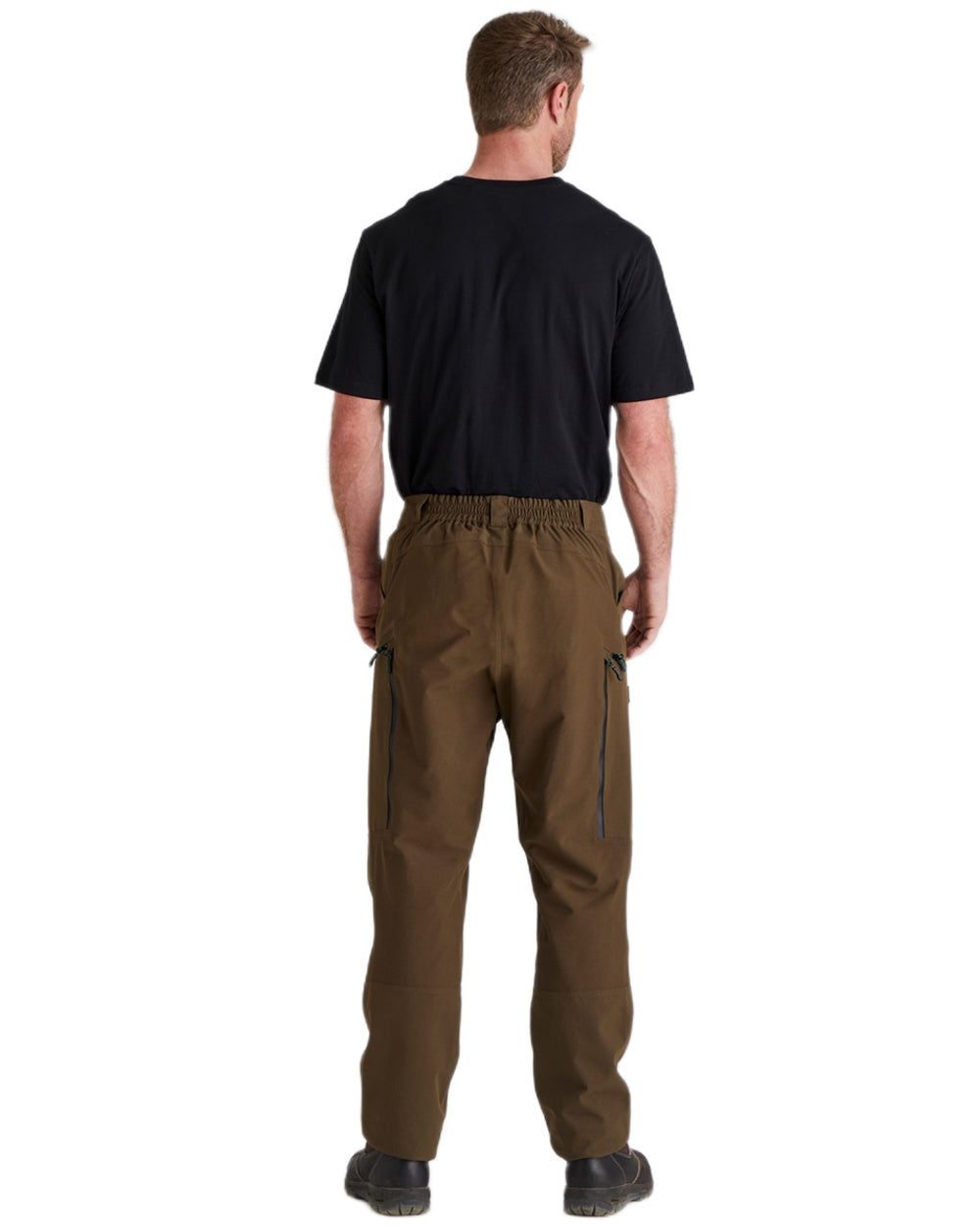 Bark coloured Ridgeline Mens Cambrian Trousers on white background #colour_bark