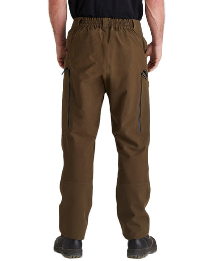 Bark coloured Ridgeline Mens Cambrian Trousers on white background #colour_bark