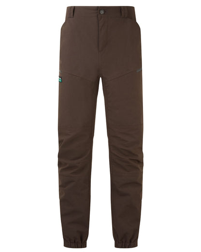 Deep Bark coloured Ridgeline Mens Cambrian Trousers on white background #colour_deep-bark