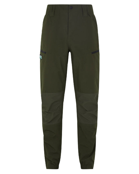 Deep Forest coloured Ridgeline Mens Cambrian Trousers on white background #colour_deep-forest