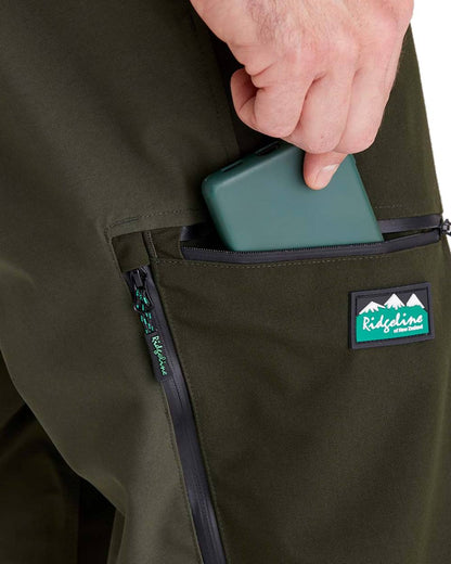 Deep Forest coloured Ridgeline Mens Cambrian Trousers on white background #colour_deep-forest