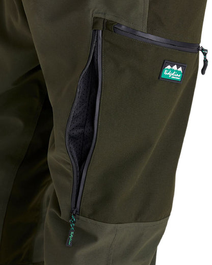 Deep Forest coloured Ridgeline Mens Cambrian Trousers on white background #colour_deep-forest