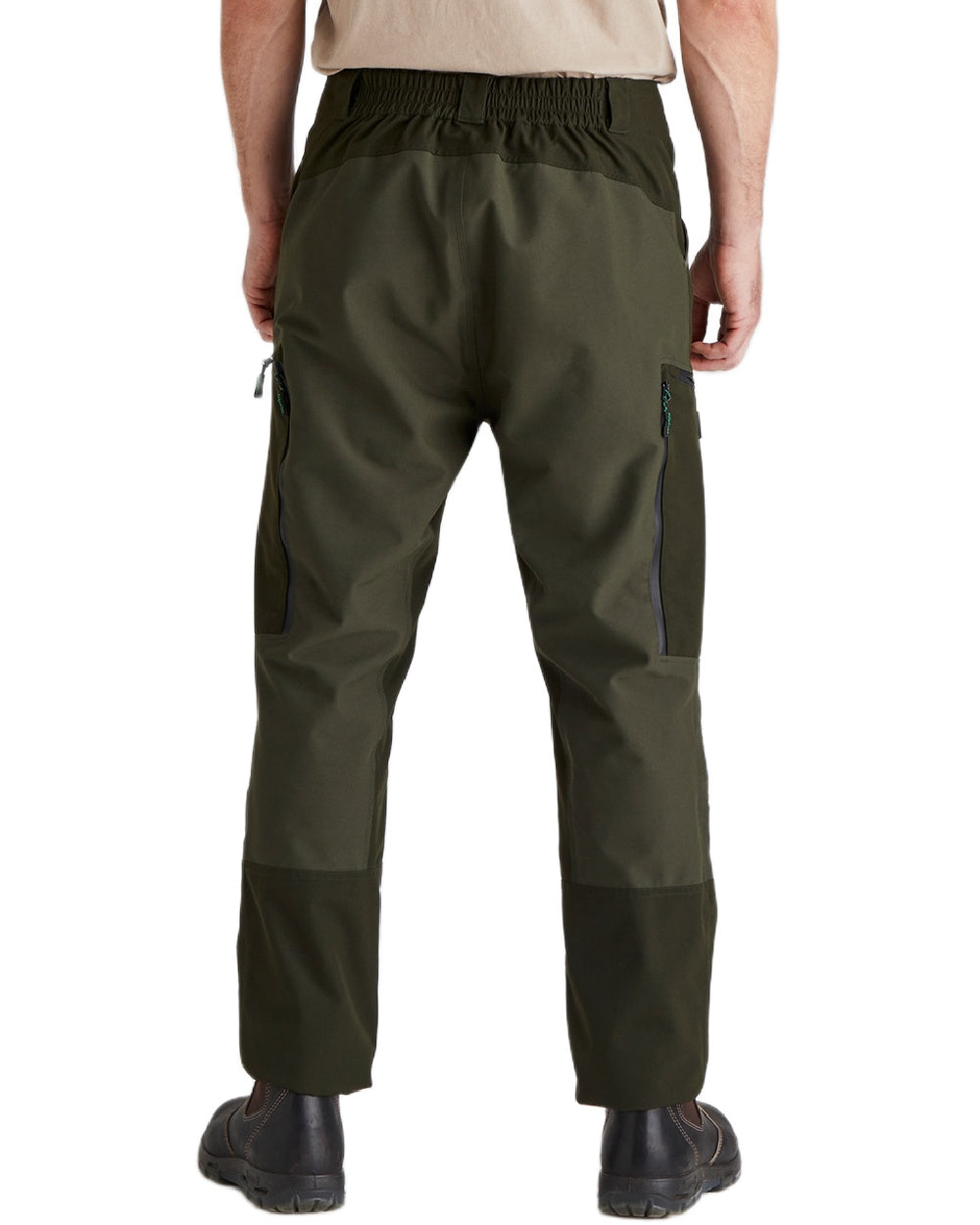 Deep Forest coloured Ridgeline Mens Cambrian Trousers on white background #colour_deep-forest