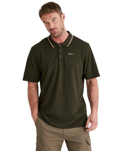 Deep Forest Coloured Ridgeline Mens Kilworth Polo Shirt on white background #colour_deep-forest