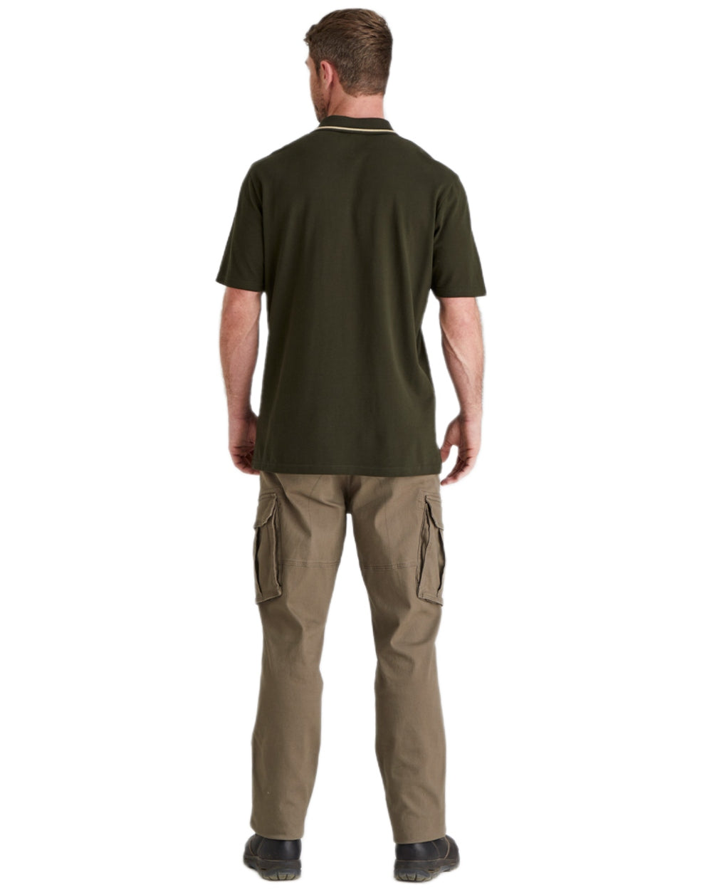 Deep Forest Coloured Ridgeline Mens Kilworth Polo Shirt on white background #colour_deep-forest
