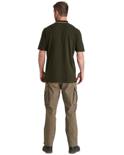 Deep Forest Coloured Ridgeline Mens Kilworth Polo Shirt on white background #colour_deep-forest