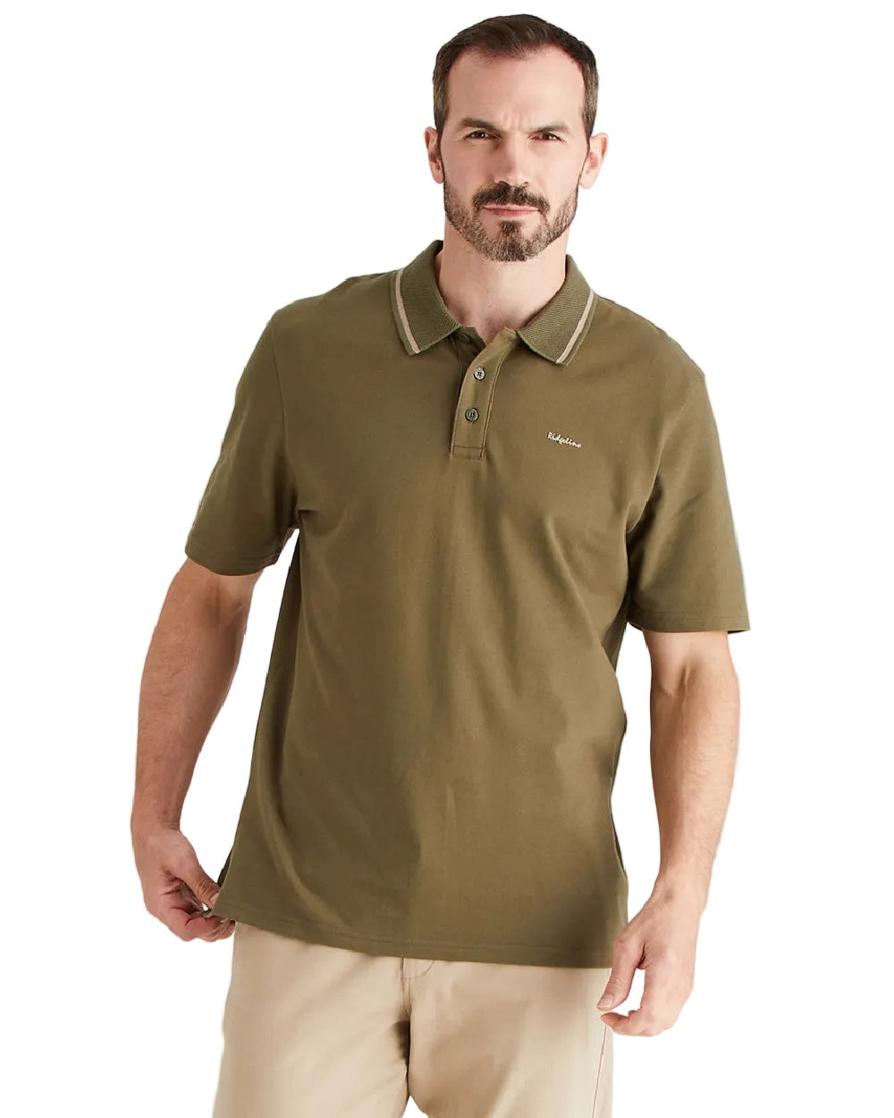 Ivy Green Coloured Ridgeline Mens Kilworth Polo Shirt on white background #colour_ivy-green