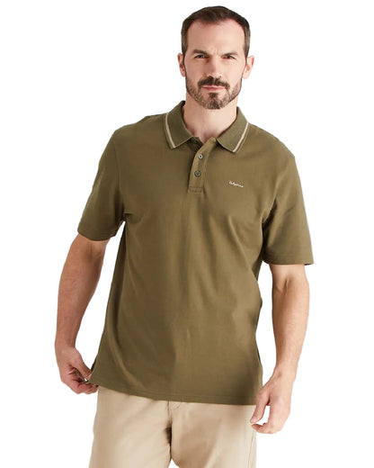 Ivy Green Coloured Ridgeline Mens Kilworth Polo Shirt on white background #colour_ivy-green