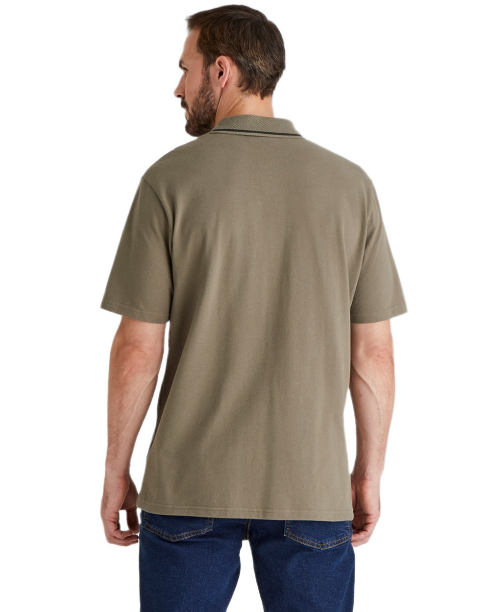 Olive Coloured Ridgeline Mens Kilworth Polo Shirt on white background #colour_olive