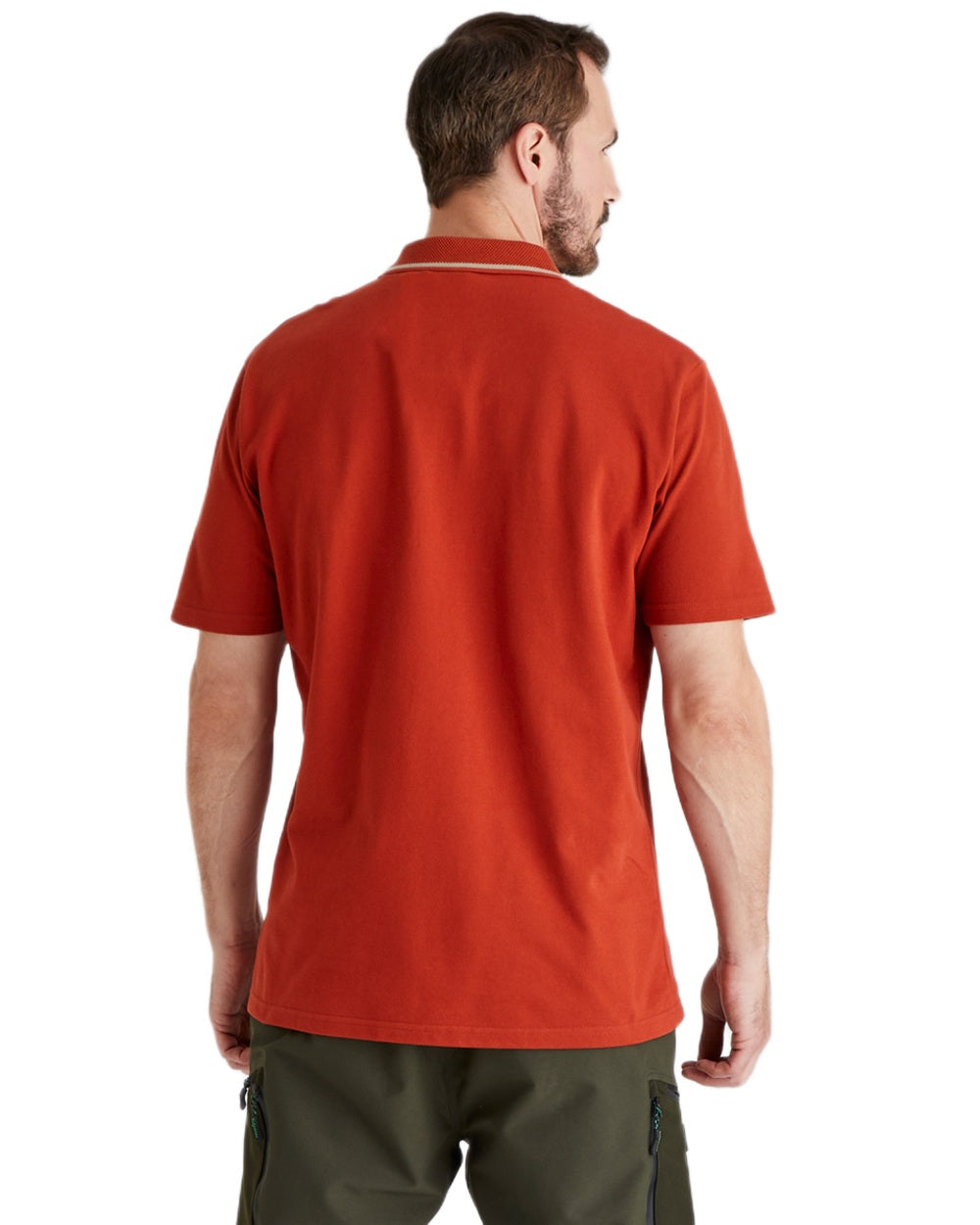 Russet Coloured Ridgeline Mens Kilworth Polo Shirt on white background #colour_russet