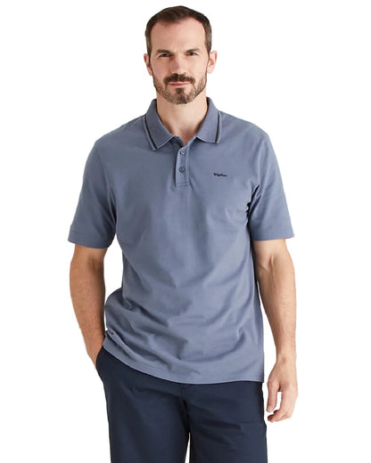 Storm Coloured Ridgeline Mens Kilworth Polo Shirt on white background #colour_storm
