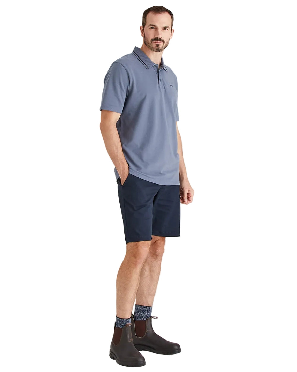 Storm Coloured Ridgeline Mens Kilworth Polo Shirt on white background #colour_storm