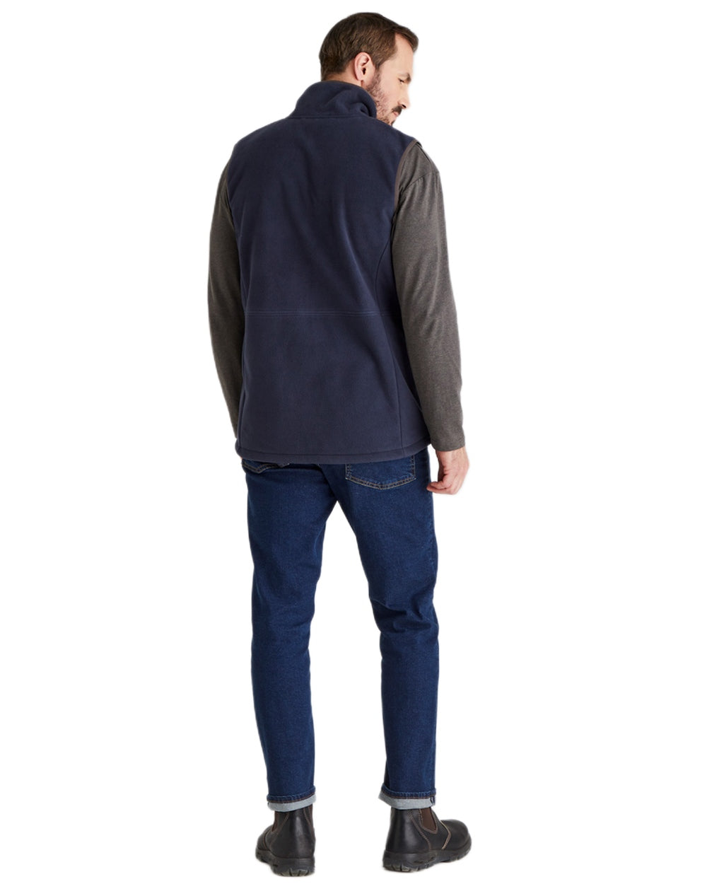 Navy Coloured Ridgeline Mens Kodiak Gilet on white background #colour_navy