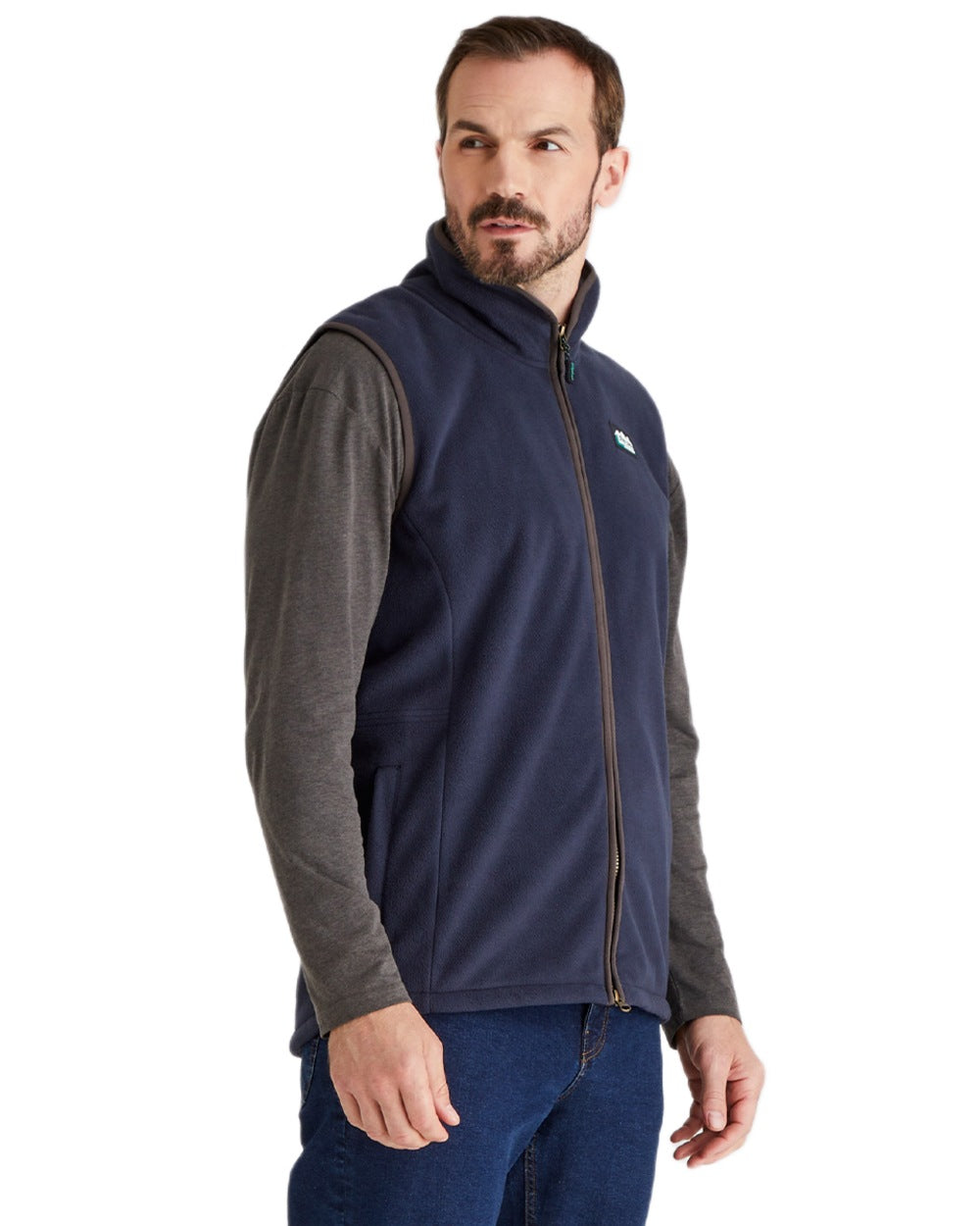 Navy Coloured Ridgeline Mens Kodiak Gilet on white background #colour_navy