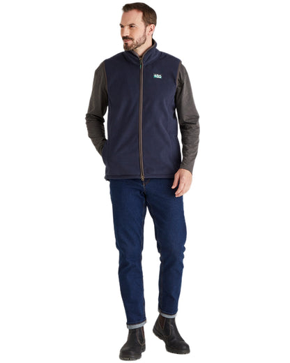 Navy Coloured Ridgeline Mens Kodiak Gilet on white background #colour_navy