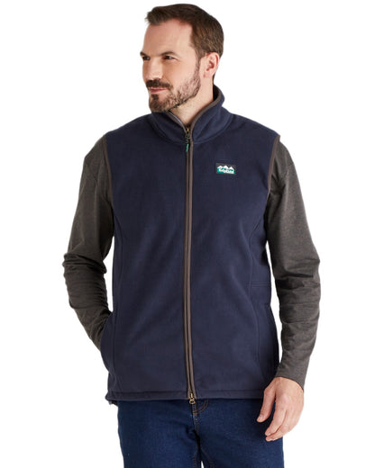 Navy Coloured Ridgeline Mens Kodiak Gilet on white background #colour_navy