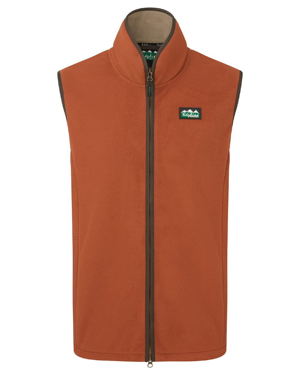 Russet Coloured Ridgeline Mens Kodiak Gilet on white background #colour_russet
