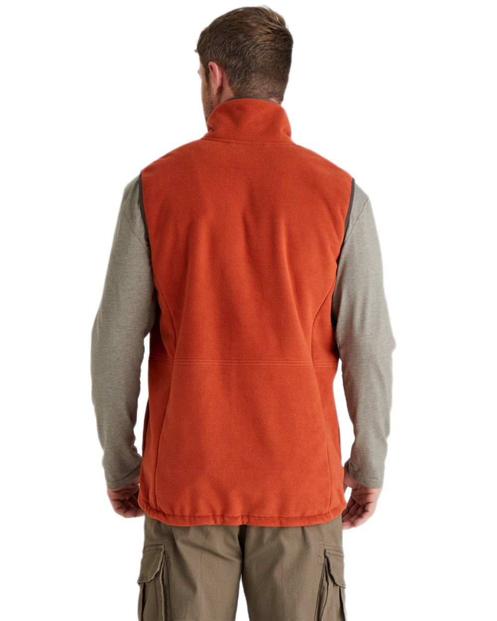 Russet Coloured Ridgeline Mens Kodiak Gilet on white background #colour_russet