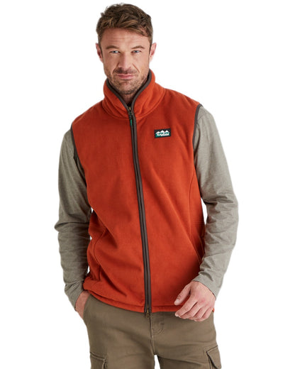 Russet Coloured Ridgeline Mens Kodiak Gilet on white background #colour_russet