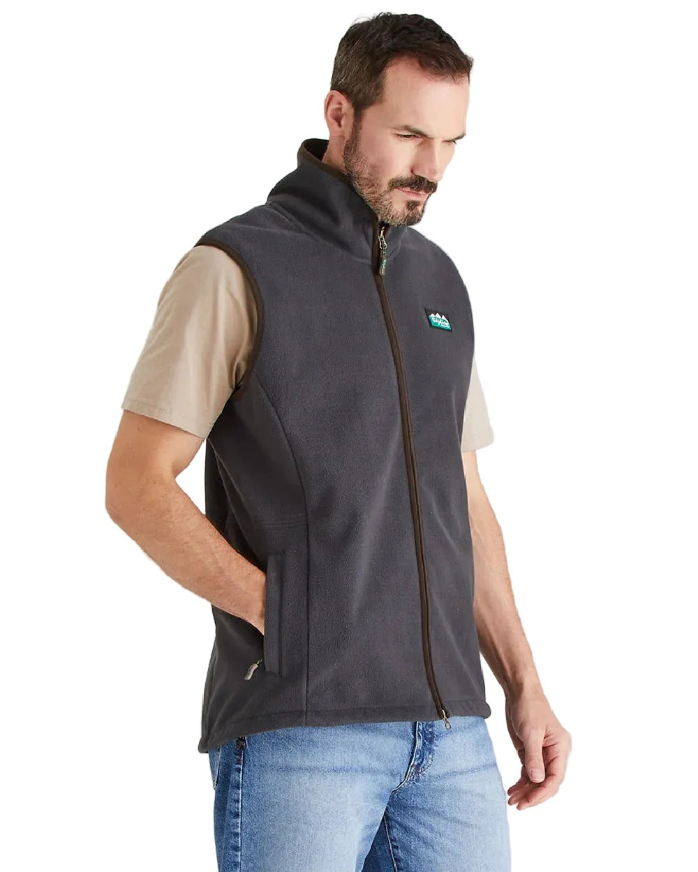 Shale Coloured Ridgeline Mens Kodiak Gilet on white background #colour_shale
