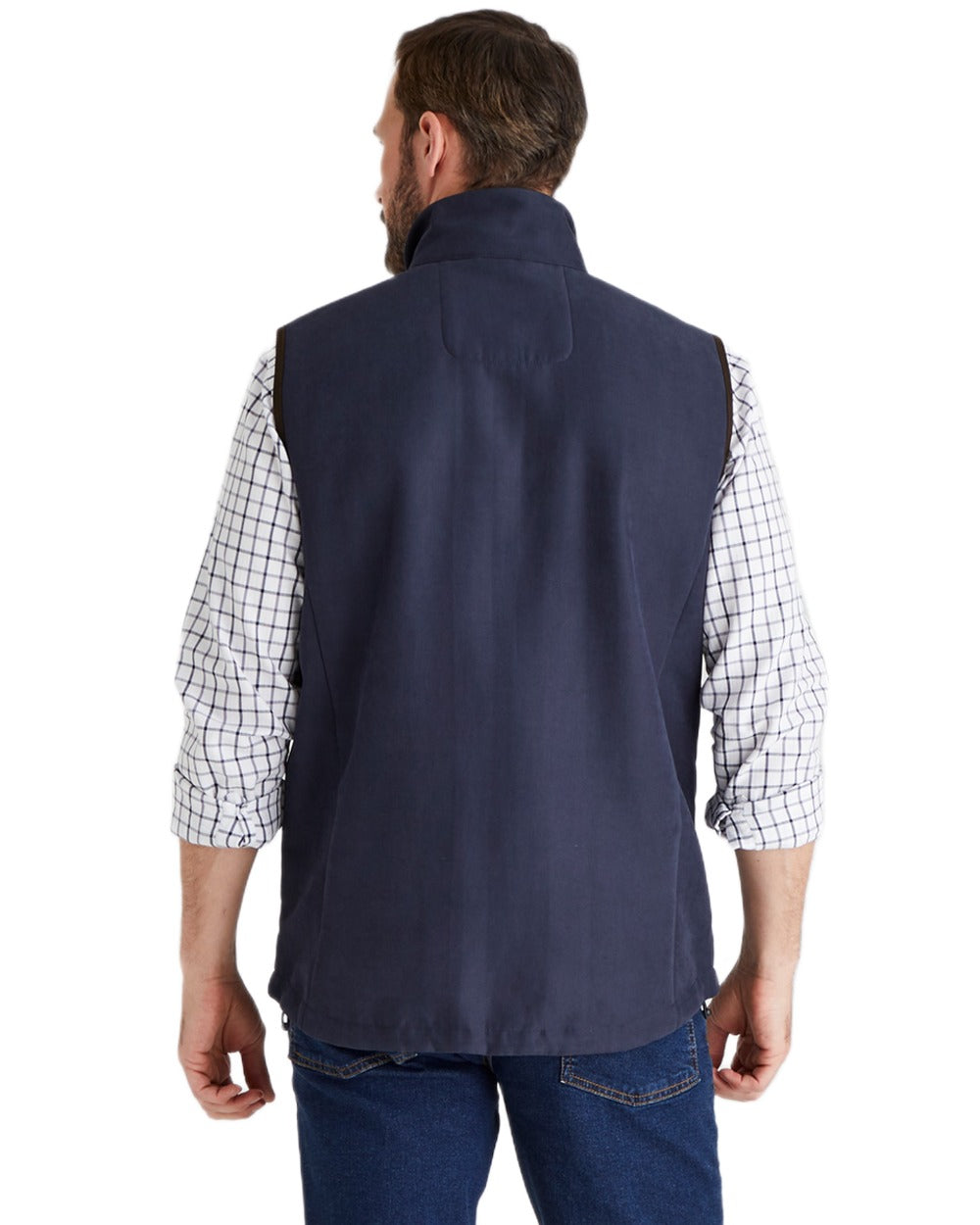 Navy coloured Ridgeline Mens Monarch Gilet on white background #colour_navy