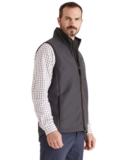 Shale Coloured Ridgeline Mens Monarch Gilet on white background #colour_shale