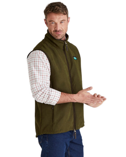 Teak coloured Ridgeline Mens Monarch Gilet on white background #colour_teak