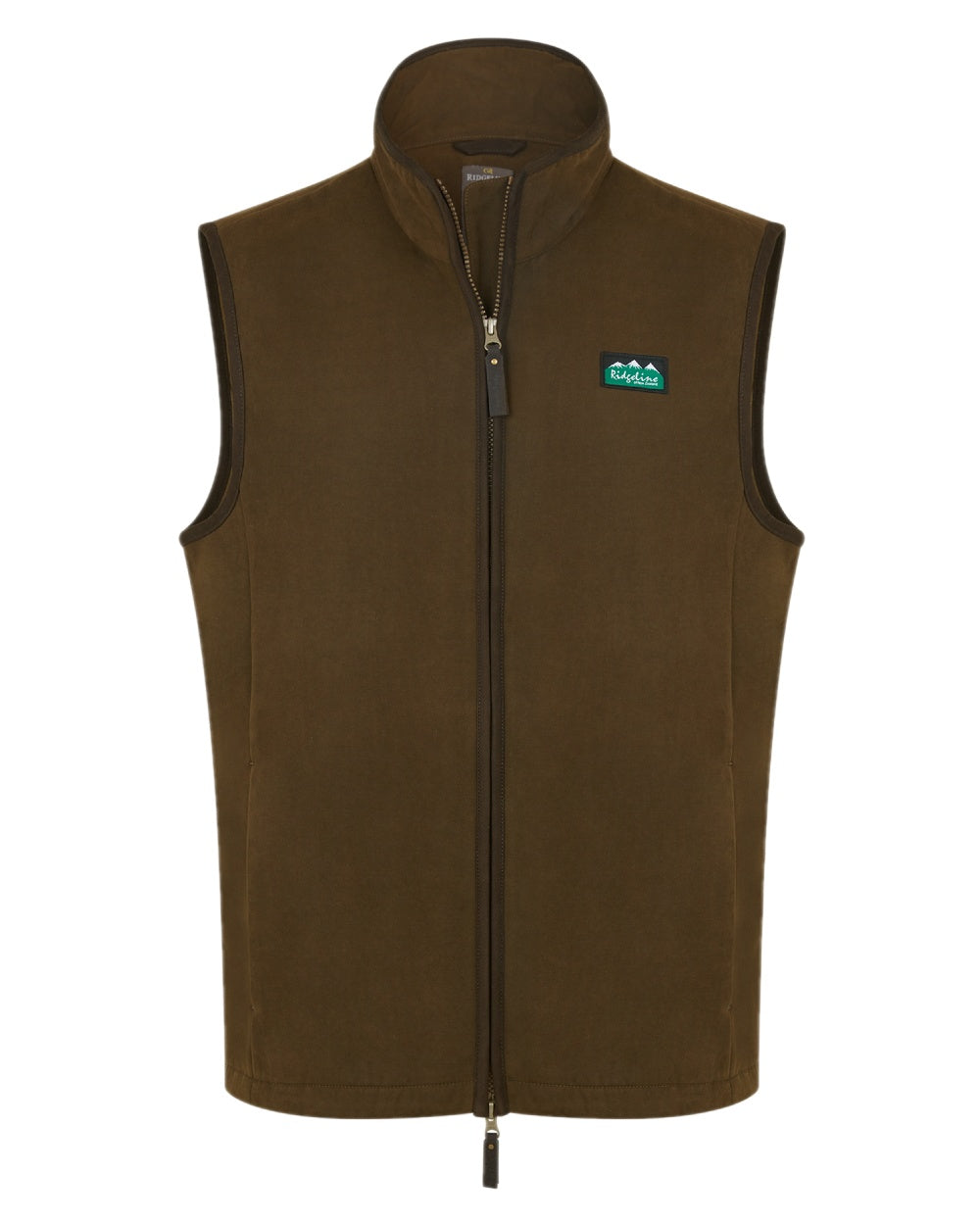 Teak coloured Ridgeline Mens Monarch Gilet on white background #colour_teak