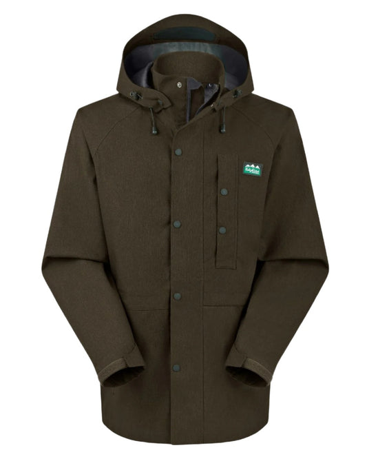 Deep Forest Marl coloured Ridgeline Mens Monsoon Light Jacket on white background #colour_deep-forest-marl