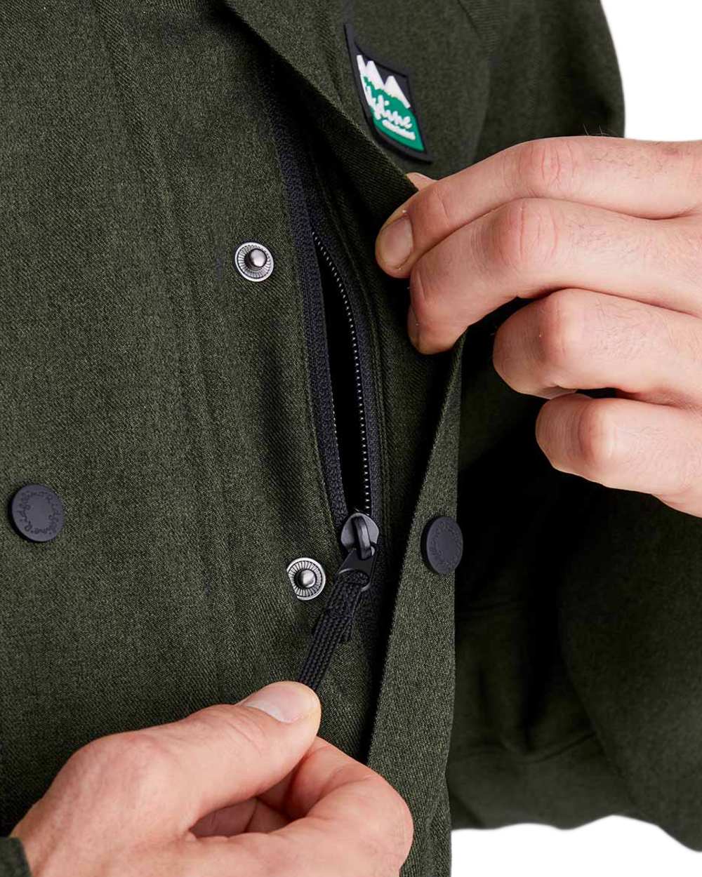 Deep Forest Marl coloured Ridgeline Mens Monsoon Light Jacket on white background #colour_deep-forest-marl