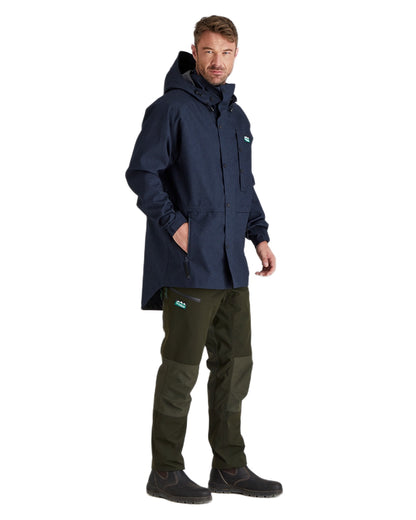 Navy Marl coloured Ridgeline Mens Monsoon Light Jacket on white background #colour_navy-marl