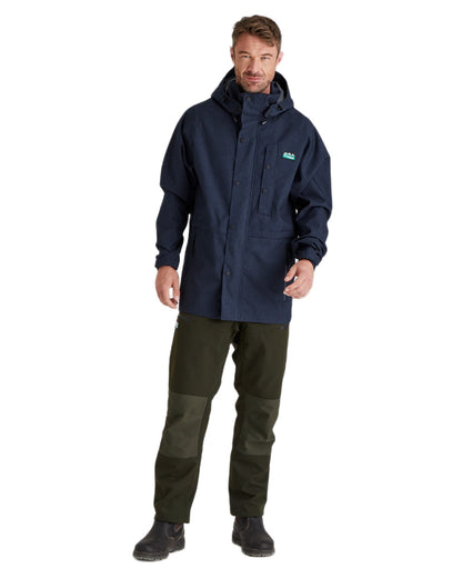 Navy Marl coloured Ridgeline Mens Monsoon Light Jacket on white background #colour_navy-marl