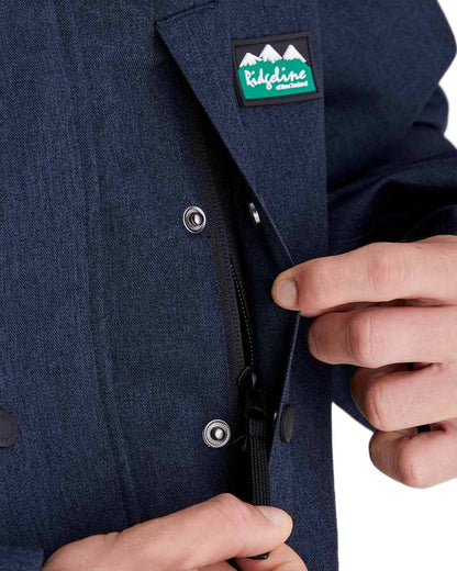 Navy Marl coloured Ridgeline Mens Monsoon Light Jacket on white background #colour_navy-marl