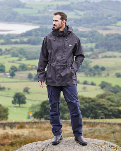 Shale Coloured Ridgeline Mens Monsoon Light Jacket on outdoor background #colour_shale