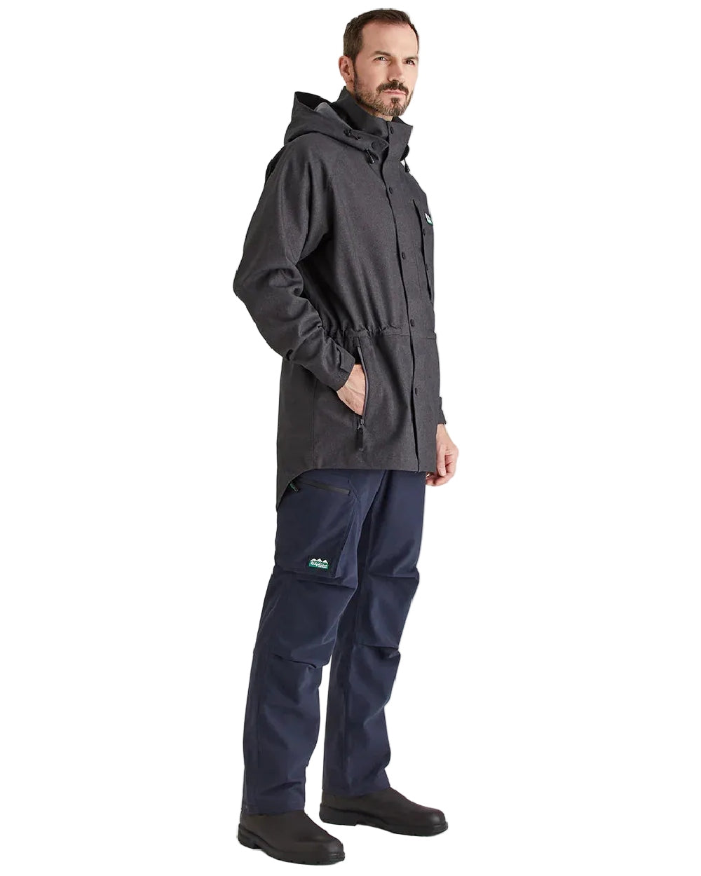 Shale Coloured Ridgeline Mens Monsoon Light Jacket on white background #colour_shale