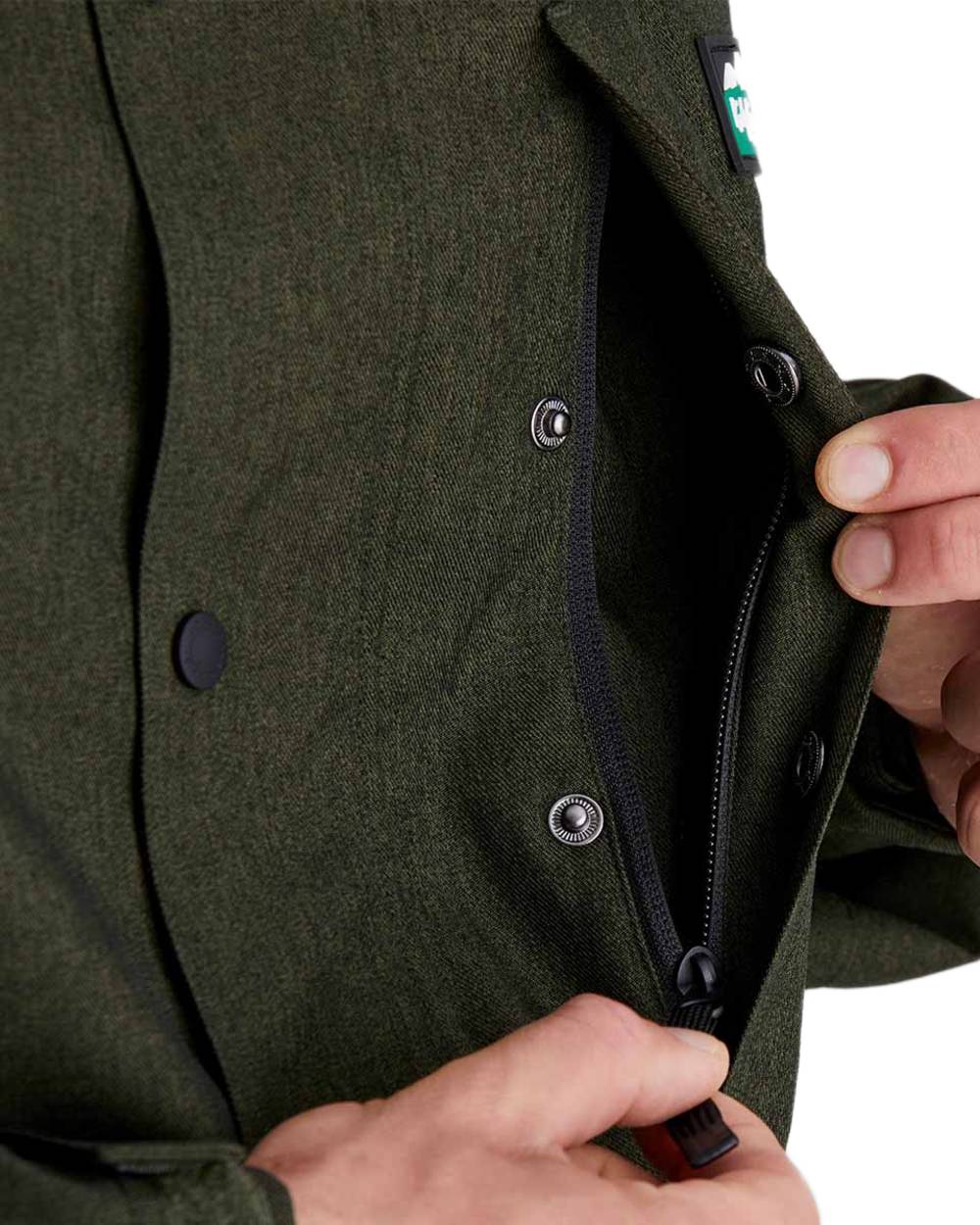 Deep Forest Marl coloured Ridgeline Mens Monsoon Light Smock on white background #colour_deep-forest-marl