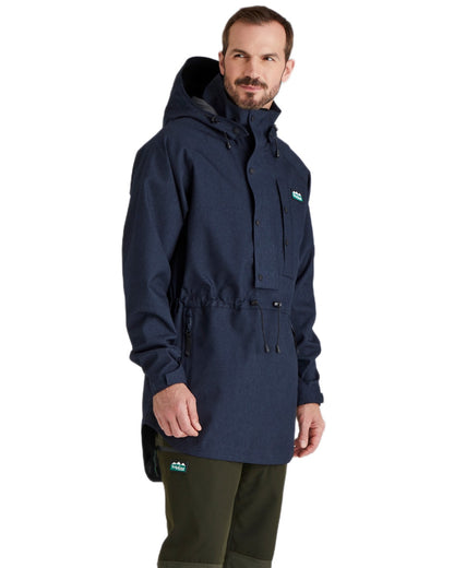 Navy Marl coloured Ridgeline Mens Monsoon Light Smock on white background #colour_navy-marl