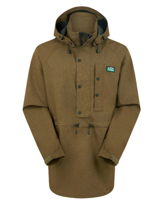 Teak coloured Ridgeline Mens Monsoon Light Smock on white background #colour_teak