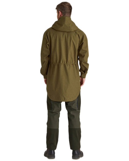 Teak coloured Ridgeline Mens Monsoon Light Smock on white background #colour_teak