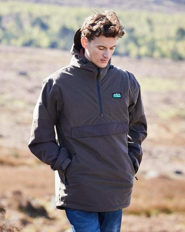 Bark Coloured Ridgeline Mens Pintail Ghillie Smock on outdoor background #colour_bark