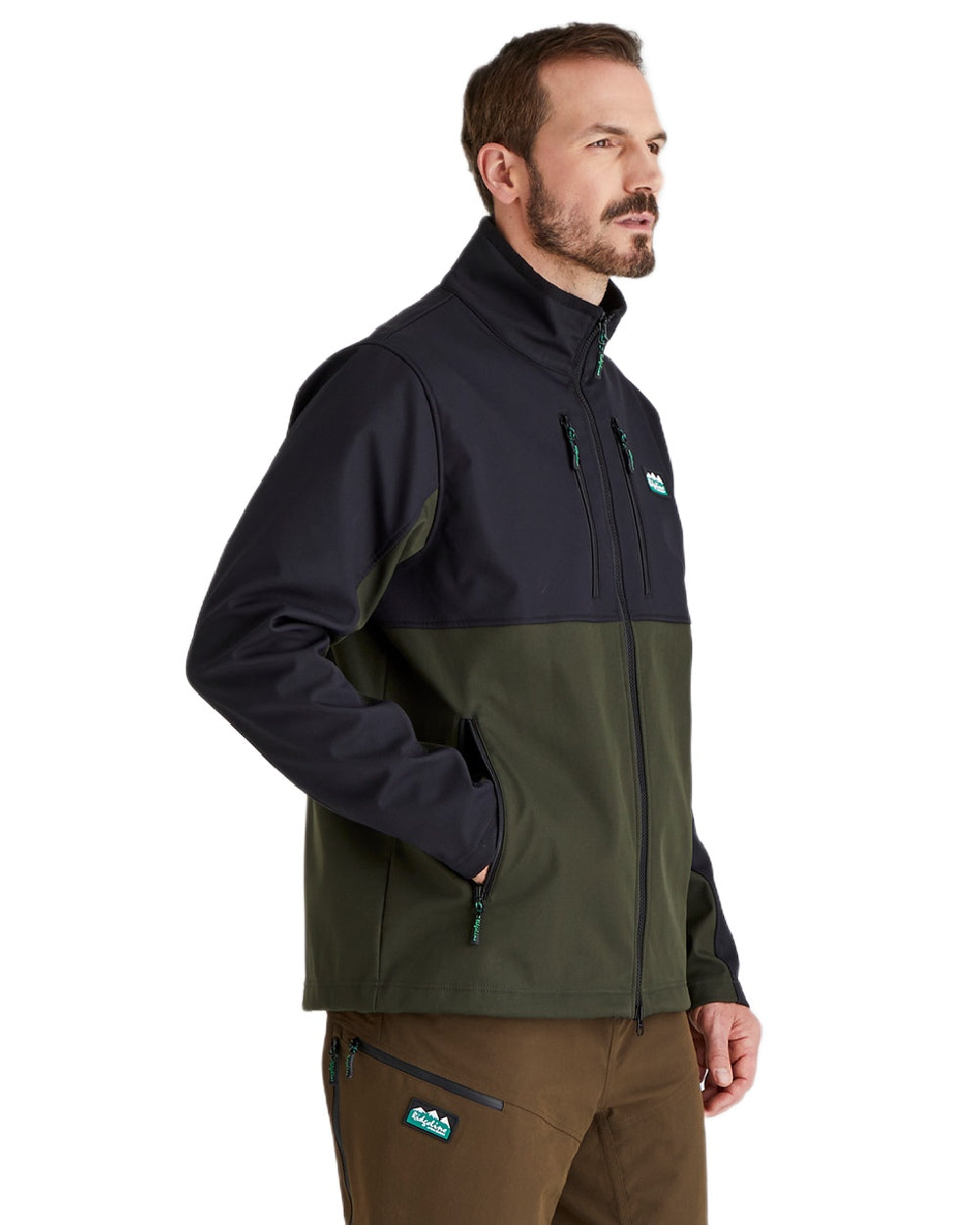 Deep Forest Coloured Ridgeline Mens Ranger Jacket on white background #colour_deep-forest