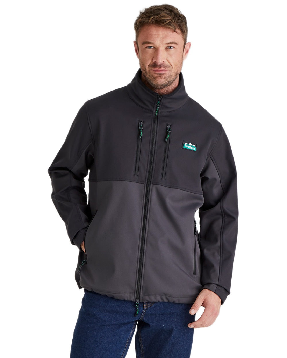 Shale Coloured Ridgeline Mens Ranger Jacket on white background #colour_shale
