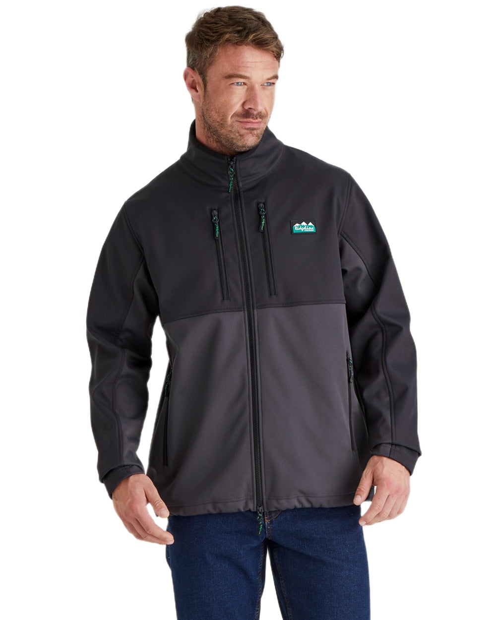 Shale Coloured Ridgeline Mens Ranger Jacket on white background #colour_shale