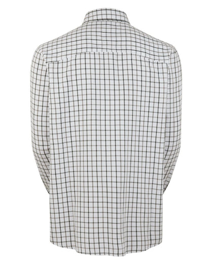 Deep Forest Smokey Olive coloured Ridgeline Mens Sedgebrook Shirt on white background #colour_deep-forest-smokey-olive
